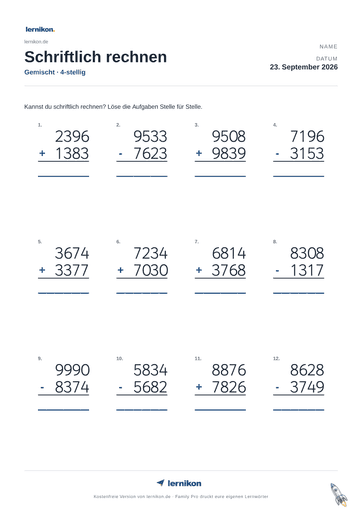Beispiel: Schriftliche Verfahren Arbeitsblatt